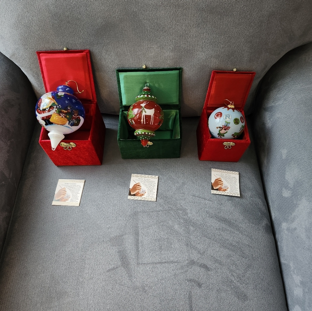Pier 1 Festive Ornament Set with Red, Green, and White Accents